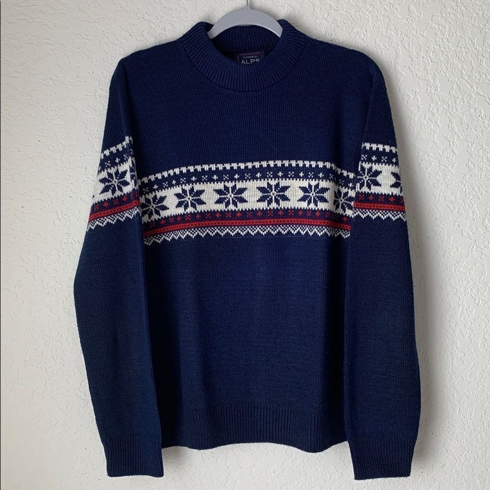 VTG Skiwear by Alps Knit Fair Isle Knit Crew Neck Men’s Sweater Size XL